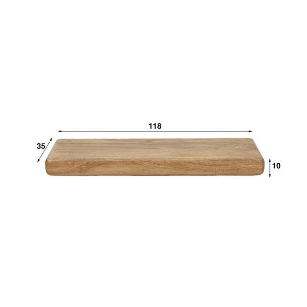 Giga Meubel - Wandplank Naturel Hout - 118x35x10cm - Sleek
