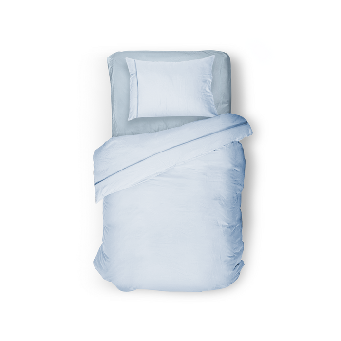 Eleganzzz Dekbedovertrek Uni Perkal Katoen Met Bies - licht blauw