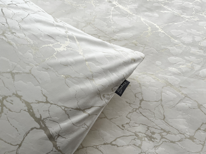 Eleganzzz Dekbedovertrek Marbel Foil Velvet - off white