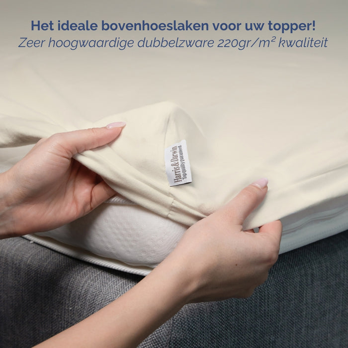 Harris&Darwin - Hoeslaken - Jersey - Crème - 80x200cm