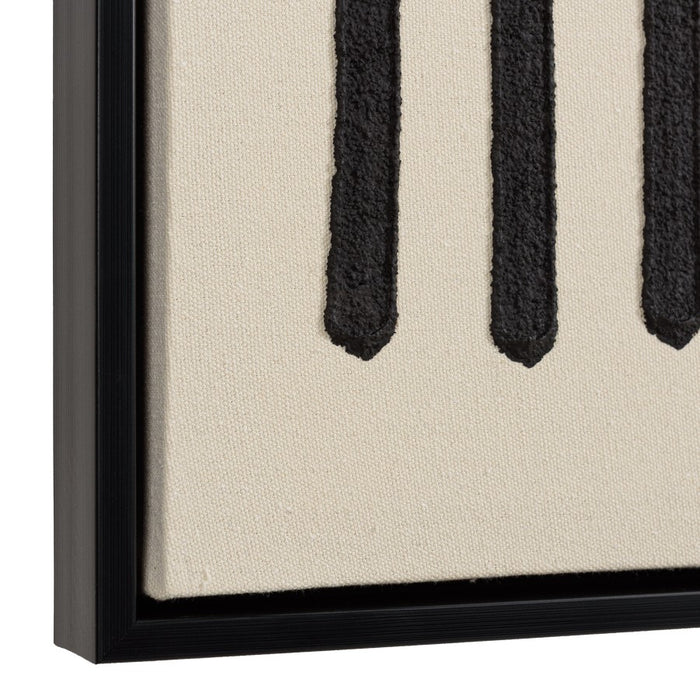 HOMER - Décoration murale A - 83x123cm lignes abstraites, cadre noir