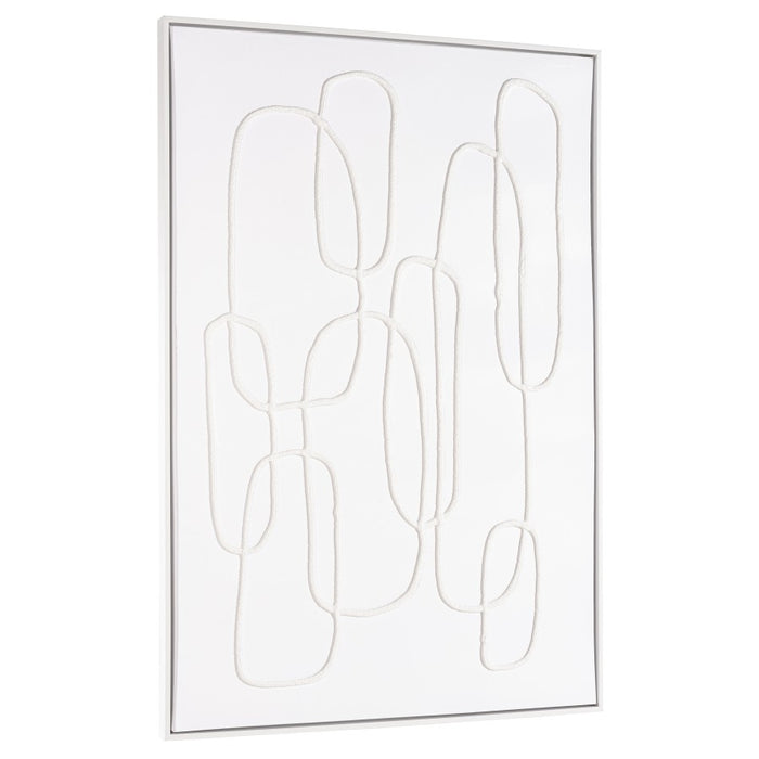 HOMER - Décoration murale 83x123cm lignes abstraites n°2, cadre blanc