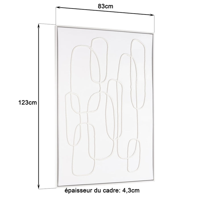 HOMER - Décoration murale 83x123cm lignes abstraites n°2, cadre blanc