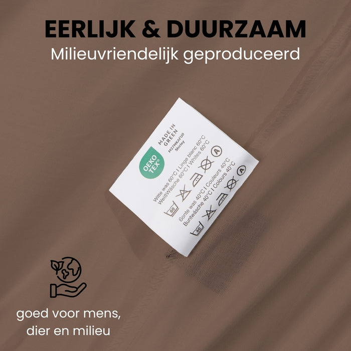 Superieur - Hoeslaken - Katoen - Taupe - 180x200cm