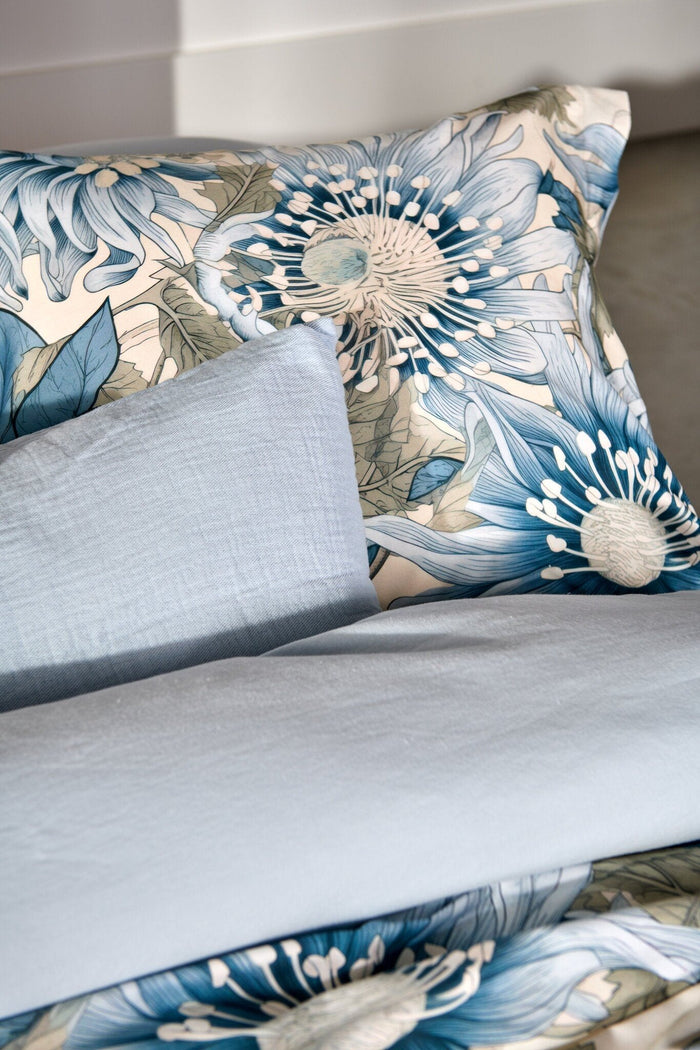 Pure 66 Kussensloop Powder Blue | 60 x 70 cm | Blauw | Katoen | Hennep