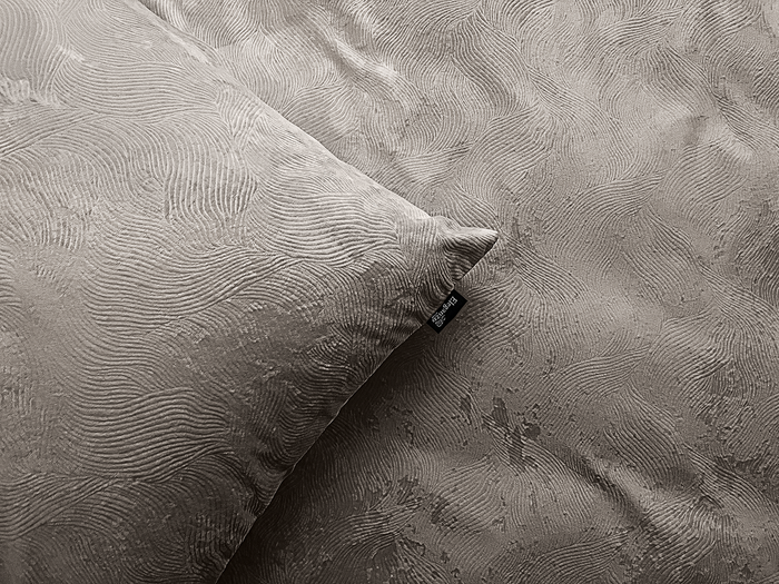 Eleganzzz Dekbedovertrek 3D Embossed Velvet Wave - taupe grey