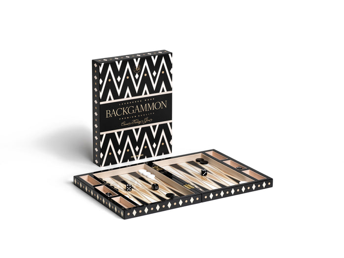 Printworks Spel - Backgammon Lacquered - Zwart