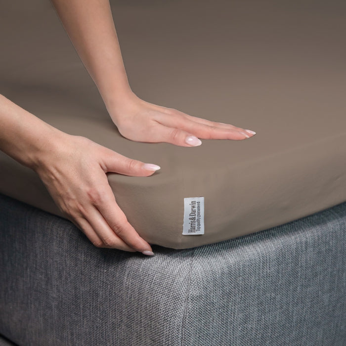 Harris&Darwin - Hoeslaken - Jersey - Taupe - 180x200cm