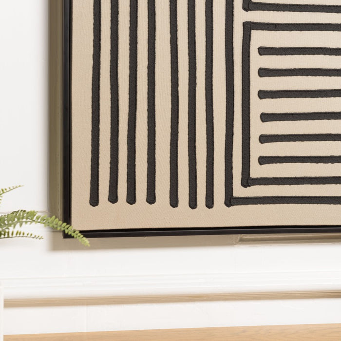 HOMER - Décoration murale C - 83x123cm lignes abstraites, cadre noir