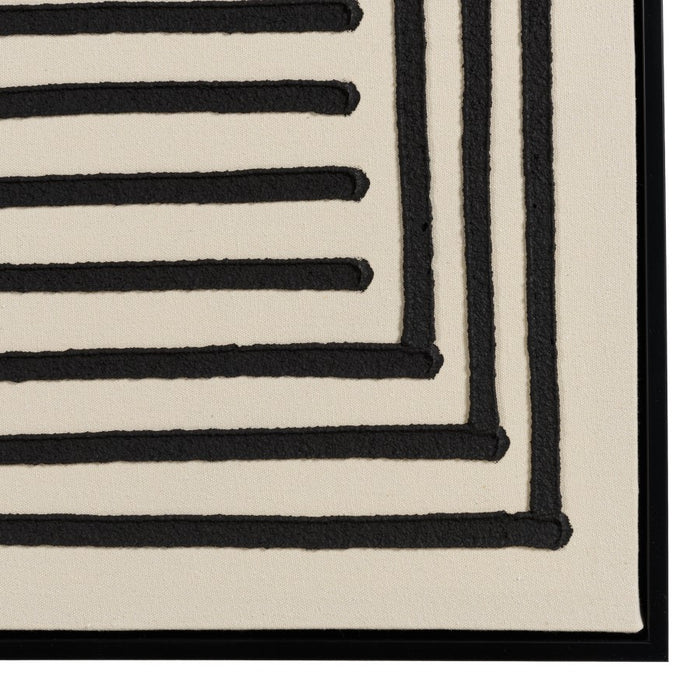 HOMER - Décoration murale C - 83x123cm lignes abstraites, cadre noir