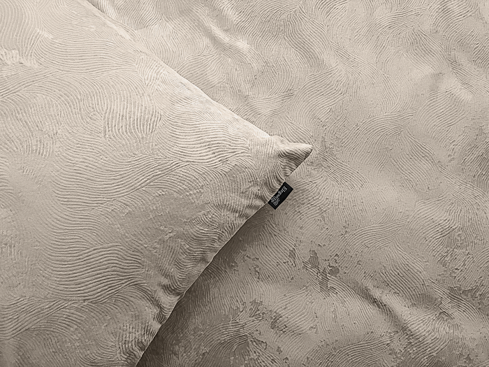 Eleganzzz Dekbedovertrek 3D Embossed Velvet Wave - beige