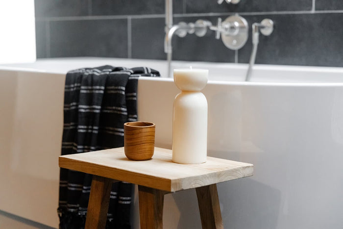 Originalhome kaars organische vorm - Roomwit - M