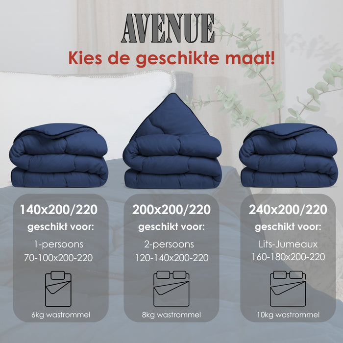Avenue - Microvezel - Blauw - All-Year Dekbed - 240x220cm