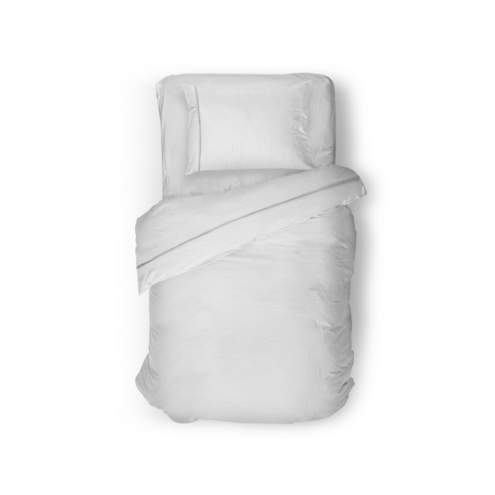 Eleganzzz Dekbedovertrek Uni Perkal Katoen Met Bies - wit