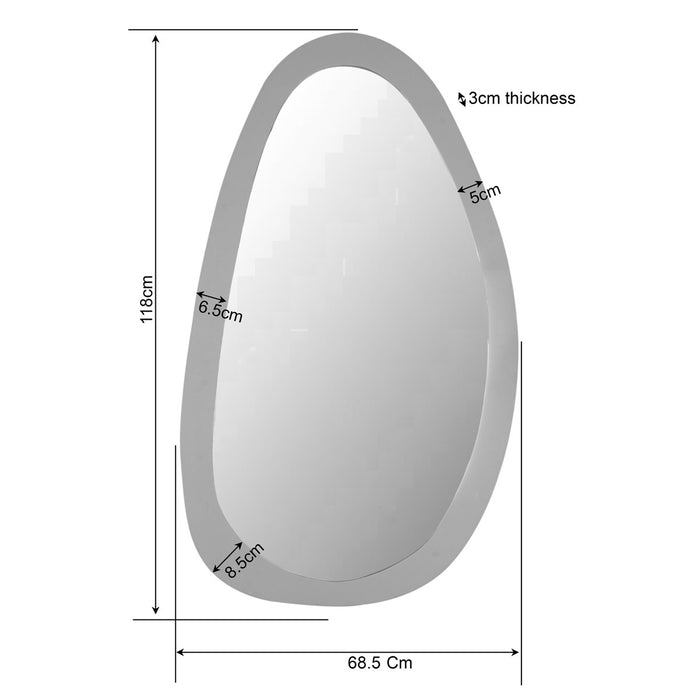 StarFurn - Spiegel Organisch Bruin Hout - 69x3x118cm - Lou