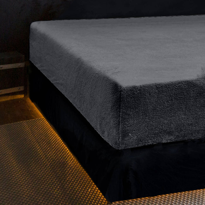 Eleganzzz Hoeslaken Teddy Pluche 35cm Hoekhoogte - anthracite