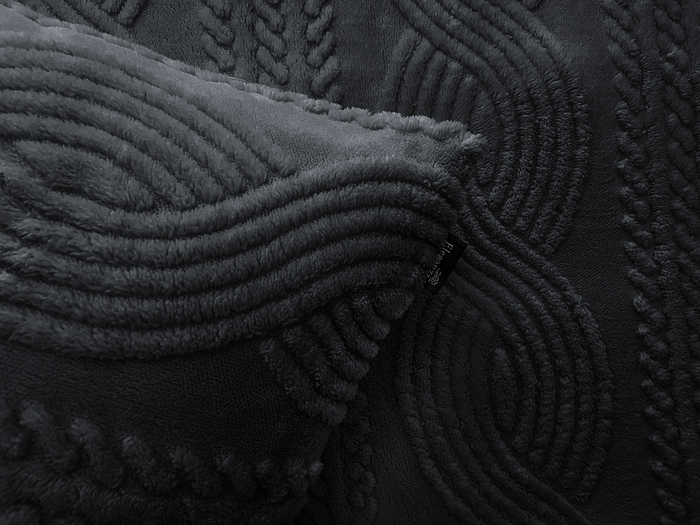 Eleganzzz Dekbedovertrek Jacquard Teddy Pluche - dark grey