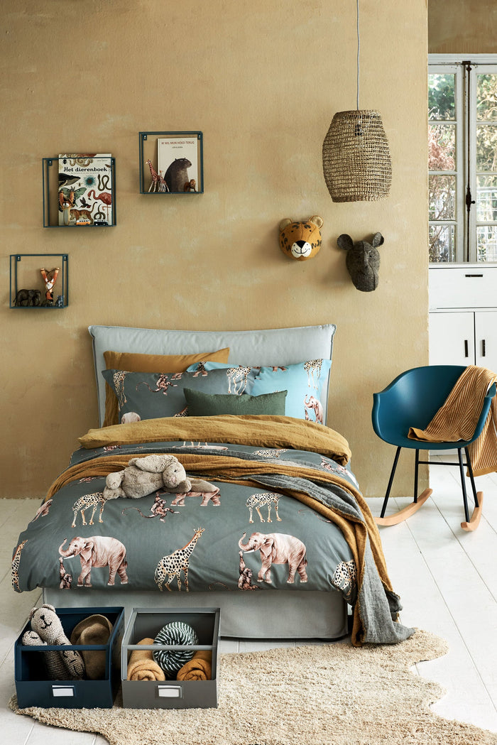 Badjas Kids Boys Denim | 110-116 cm | Blauw | Katoen