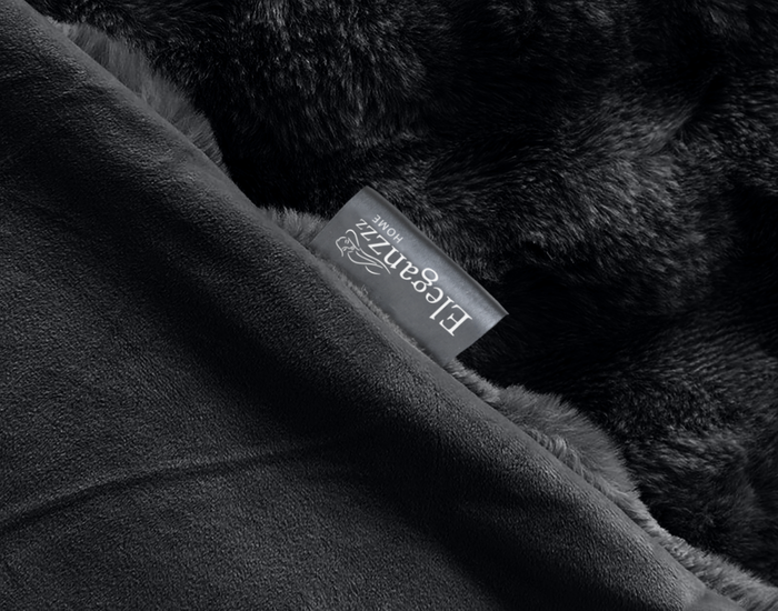 Eleganzzz Dekbedovertrek Shiny Bubble Pom Pom Flanel Fleece - black