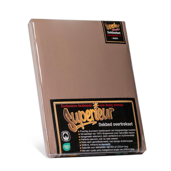 Superieur - Dekbedovertrek - Bruin; Creme - Eenpersoons