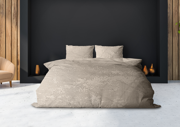 Eleganzzz Dekbedovertrek 3D Embossed Velvet Wave - beige