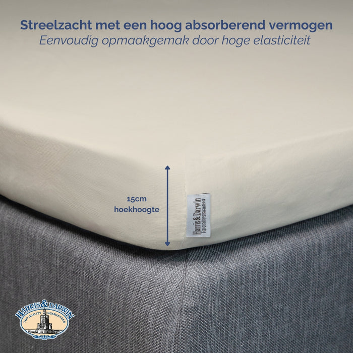 Harris&Darwin - Hoeslaken - Jersey - Crème - 180x200cm