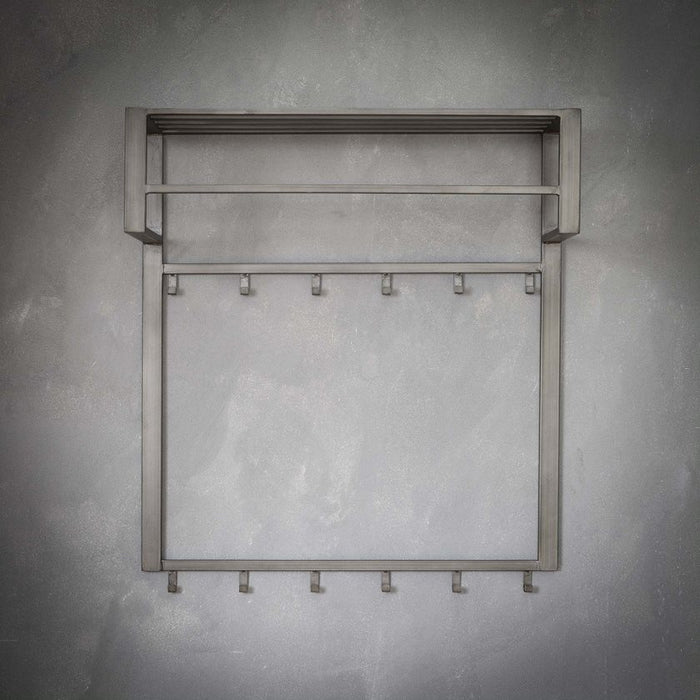 Giga Meubel - Kapstok Grijs - 12-Haaks - 80x30x89cm - Industrieel