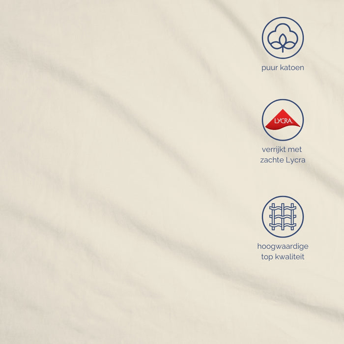 Harris&Darwin - Hoeslaken - Jersey - Crème - 200x220cm