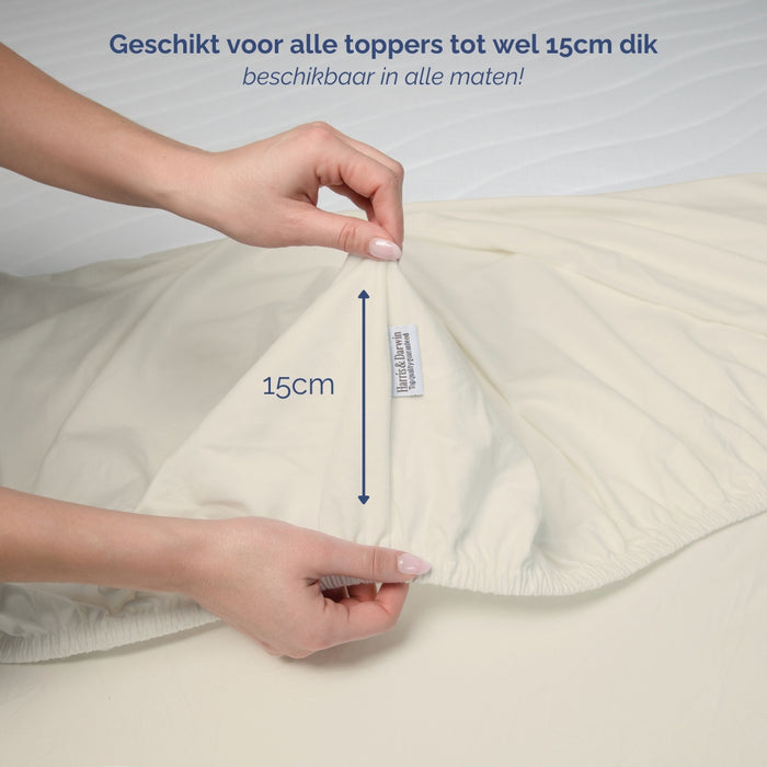 Harris&Darwin - Hoeslaken - Jersey - Crème - 200x220cm