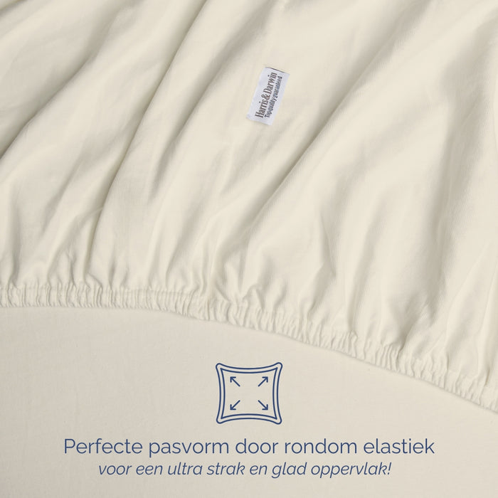 Harris&Darwin - Hoeslaken - Jersey - Crème - 200x220cm