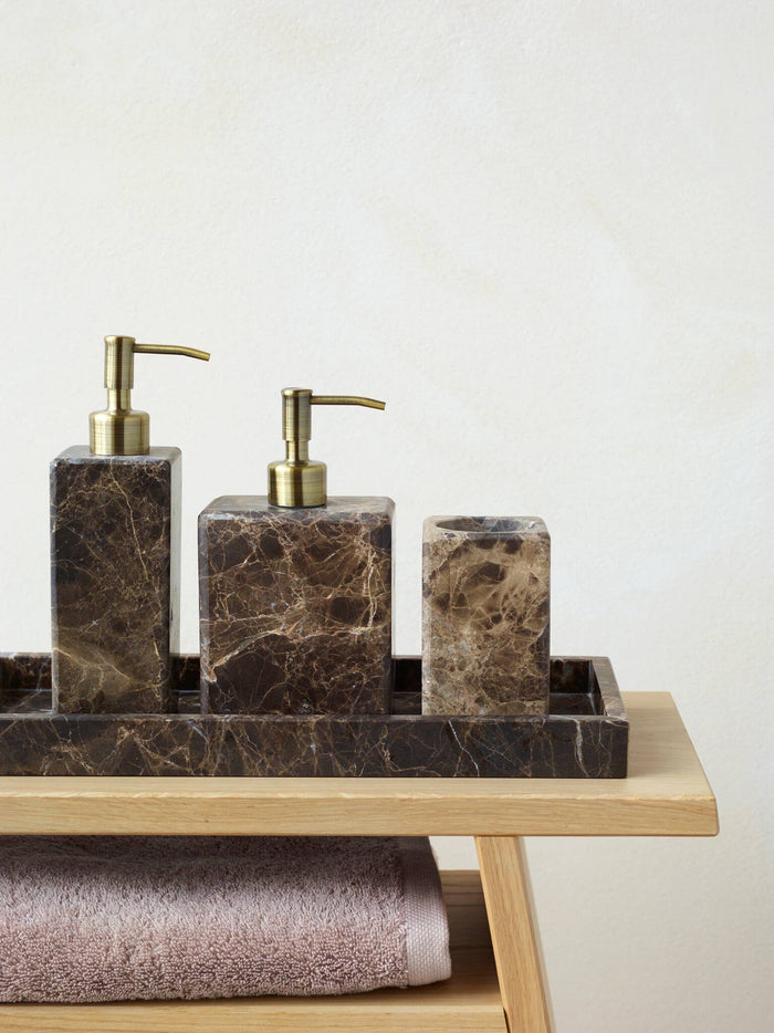 London Handdoek Nude | Bruin | Katoen