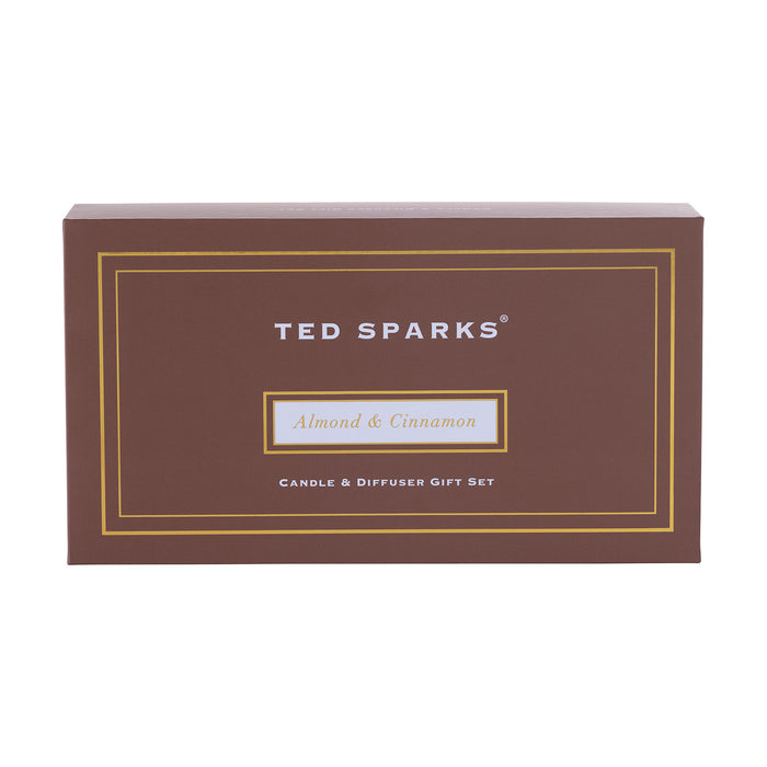 Ted Sparks - Geurkaars & Geurstokjes Diffuser - Gift set - Almond &