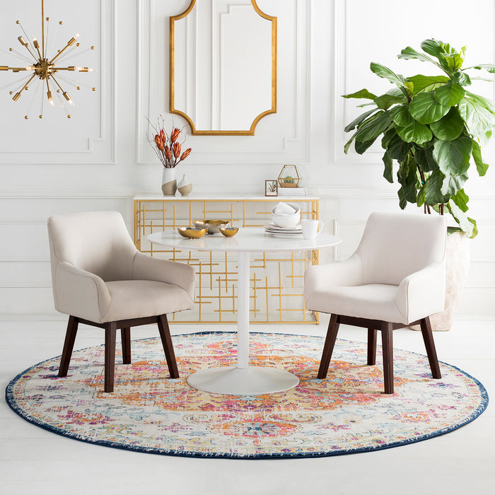 by fonQ Ravari Vloerkleed Ø 160 cm - Turquoise