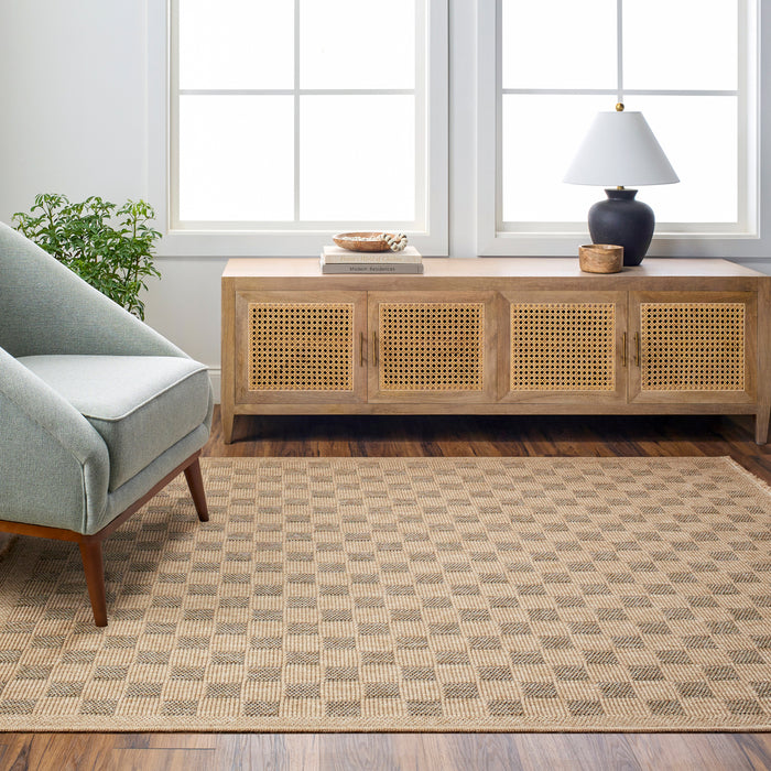 by fonQ Block Vloerkleed 160 x 213 cm - Donkerbeige