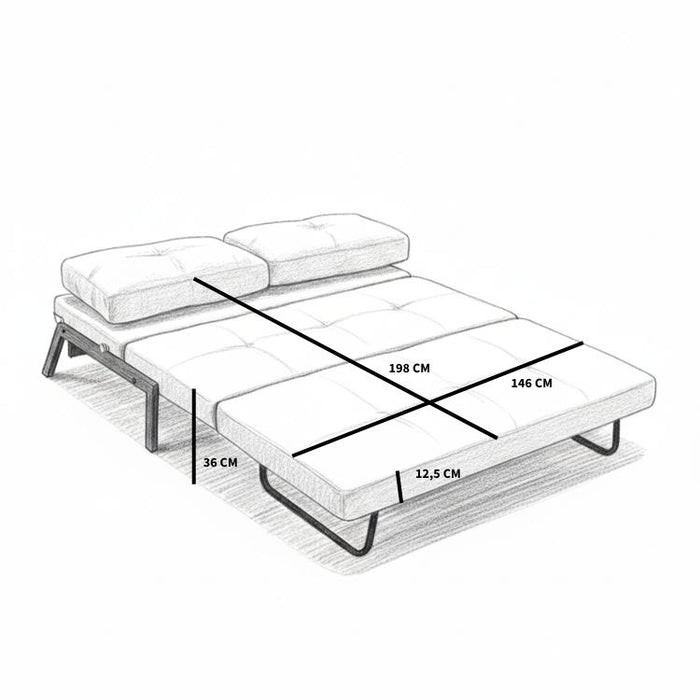 Bronx71 Slaapbank 2 persoons Mikko gerecyclede stof beige