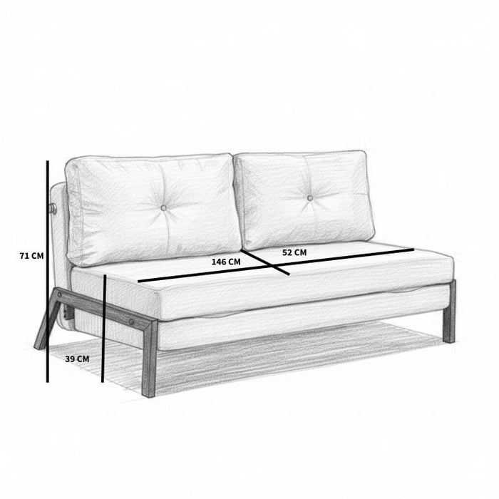 Bronx71 Slaapbank 2 persoons Mikko gerecyclede stof beige