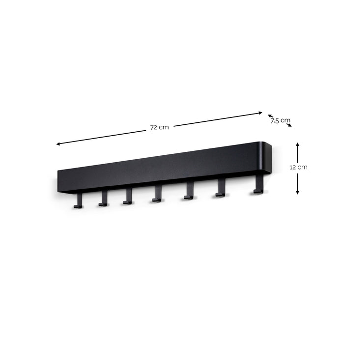 Spinder Design Dax Play 7 Wandkapstok H 12 cm - Zwart