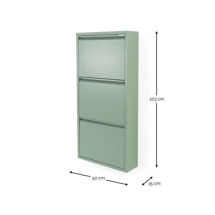 Spinder Design Billy 3 Schoenenkast - Dusty Green