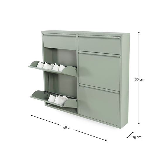 Spinder Design Billy 6 Schoenenkast - Dusty Green