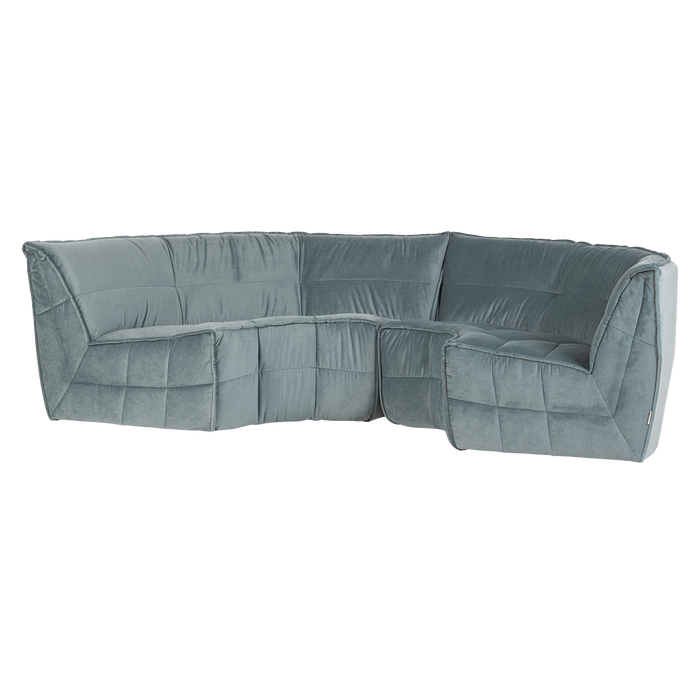 vtwonen Cluster Hoekelement - Velvet - Turquoise Blauw - 81x205x91