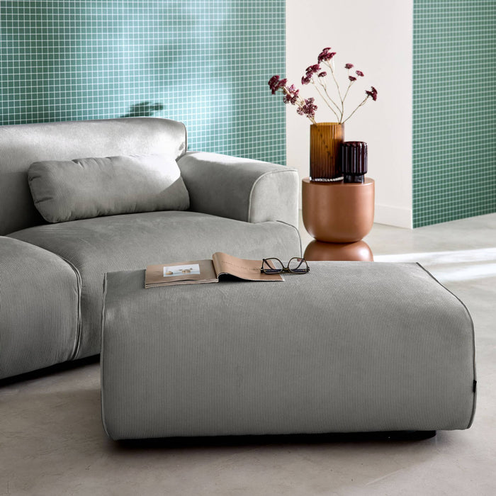 sweeek - Poef, voetenbank voor 3-zitsbank Wallas corduroy