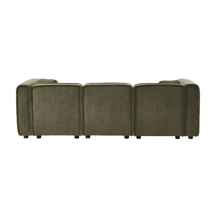 sweeek - Rechtse hoekbank 3 zitplaatsen stof