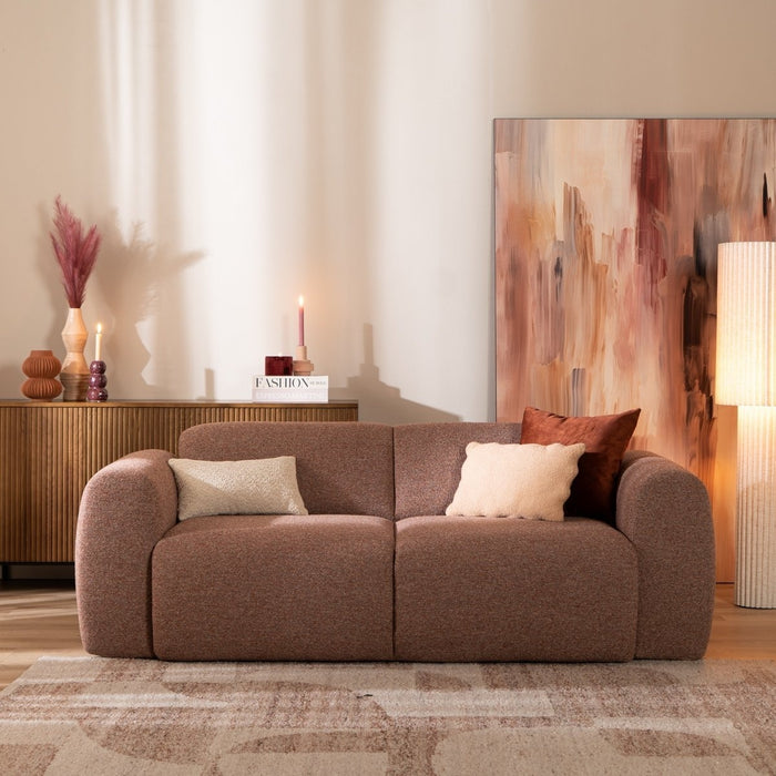 Bronx71 2,5-zits bank Maine bouclé stof rood|roze