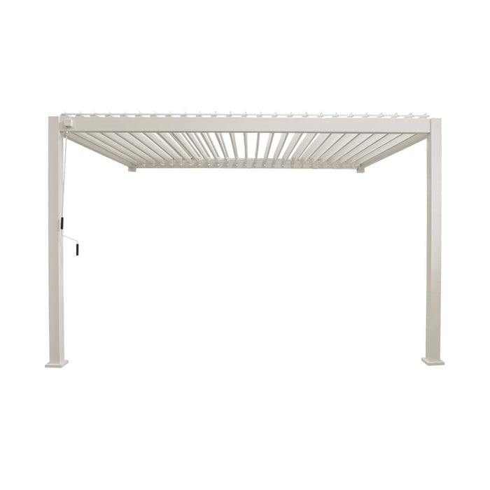 sweeek - Aangebouwde pergola van aluminium met draaibare lamellen 4x3m