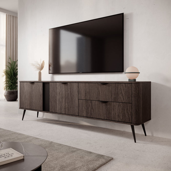 Meubella - Victoria - TV-Meubel - Donker eiken - 195 cm