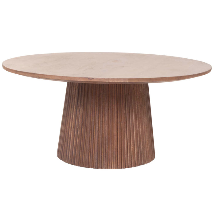 Giga Meubel - Salontafel Rond Donkerbruin Hout - 80x80x38cm - Salvador