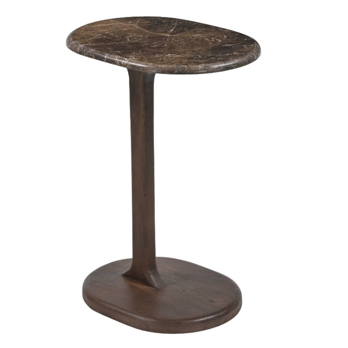 DÉJA Living - Bijzettafel Donkerbruin Marmer - 40x30x55cm - Jurva