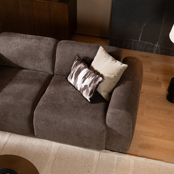 Bronx71 2,5-zits bank Maine chenille stof bruin