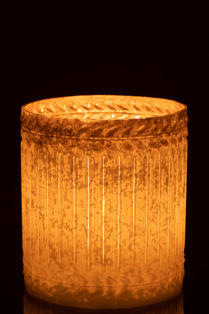 J-line - Kaarshouder Ezy Glas Wit Extra Large - 20x20x23cm