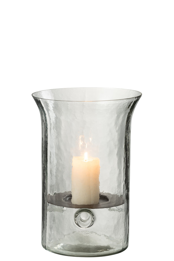 J-line - Kaarshouder Bord Wazig Glas Transparant Small - 19x19x26.5cm